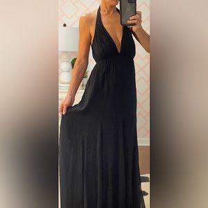 Alice & Olivia, black chiffon halter dress, size 2